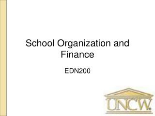 School Organization and Finance