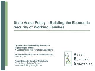 State Asset Policy – Building the Economic Security of Working Families