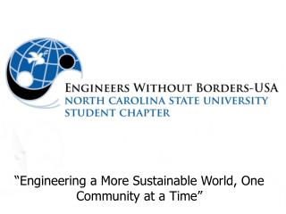 “Engineering a More Sustainable World, One Community at a Time”