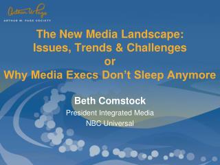 The New Media Landscape: Issues, Trends &amp; Challenges or Why Media Execs Don’t Sleep Anymore