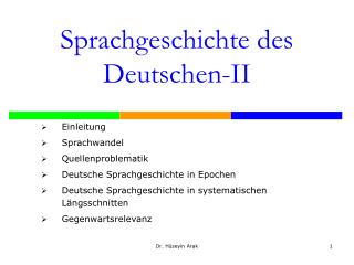 Sprachgeschichte des Deutschen-II