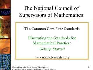 The National Council of Supervisors of Mathematics