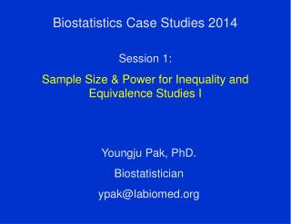 Biostatistics Case Studies 2014
