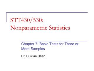 STT430/530: Nonparametric Statistics