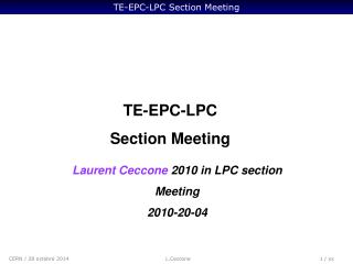 TE-EPC-LPC Section Meeting