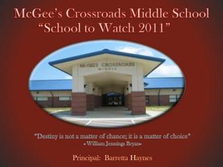 McGee’s Crossroads Middle School