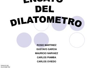 ENSAYO DEL DILATOMETRO