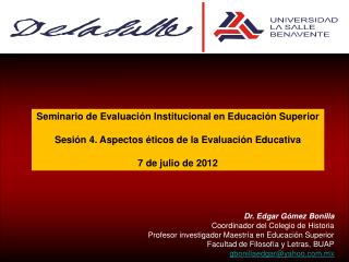 Seminario de Evaluación Institucional en Educación Superior
