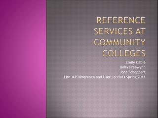 Reference services at Community colleges