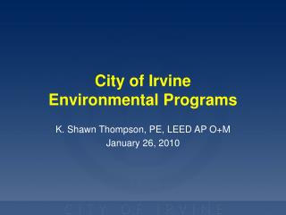 City of Irvine Environmental Programs