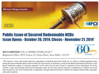 Public Issue of Secured Redeemable NCDs