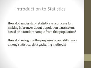 Introduction to Statistics