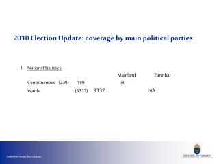 2010 Election Update: coverage by main political parties