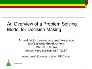 An Overview of a Problem Solving Model for Decision Making