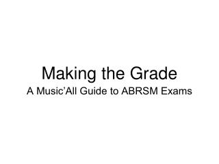 Making the Grade