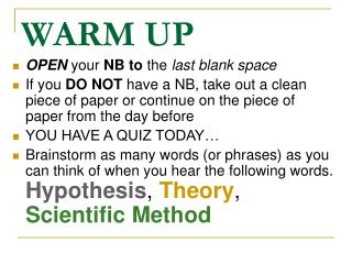 WARM UP