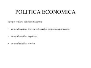 POLITICA ECONOMICA