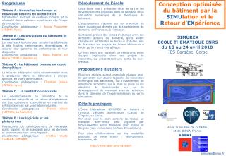 Déroulement de l’école