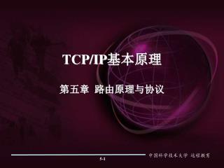 TCP/IP 基本原理 第五章 路由原理与协议