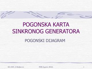 POGONSKA KARTA SINKRONOG GENERATORA