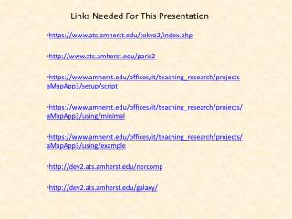 Links Needed For This Presentation
