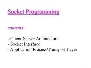 Client/Server Model (1)