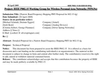 Project: IEEE P802.15 Working Group for Wireless Personal Area Networks (WPANs)