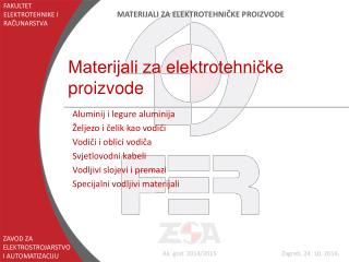 Materijali za elektrotehničke proizvode