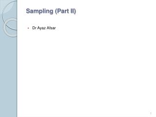 Sampling (Part II)