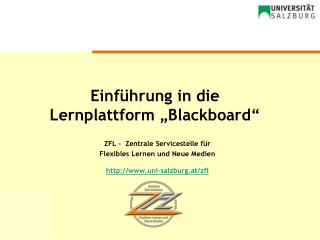Einführung in die Lernplattform „Blackboard“