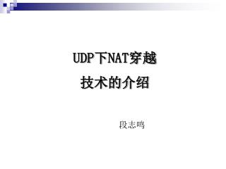 UDP 下 NAT 穿越 技术的介绍