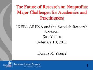 The Future of Research on Nonprofits: Major Challenges for Academics and Practitioners