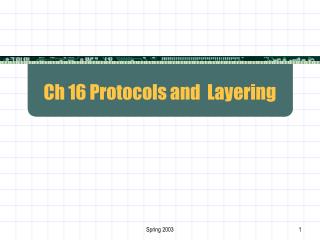 Ch 16 Protocols and Layering