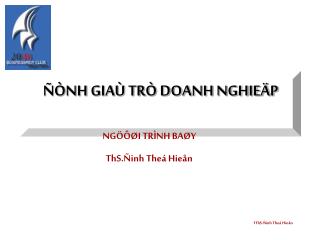 ÑÒNH GIAÙ TRÒ DOANH NGHIEÄP