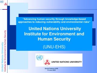 &quot; Advancing Knowledge for Human Security and Development“