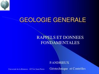GEOLOGIE GENERALE