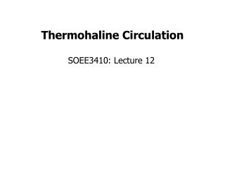 Thermohaline Circulation