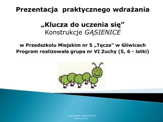 Prezentacja praktycznego wdrażania „ Klucza do uczenia się ” Konstrukcje GĄSIENICE