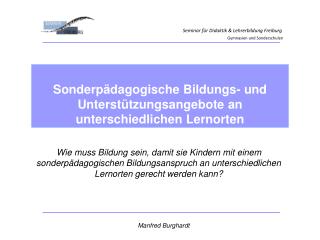 Seminar für Didaktik &amp; Lehrerbildung Freiburg Gymnasien und Sonderschulen