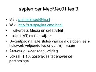 september MedMec01 les 3