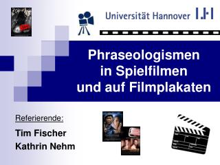 Phraseologismen in Spielfilmen und auf Filmplakaten