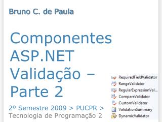 Componentes ASP.NET Validação – Parte 2