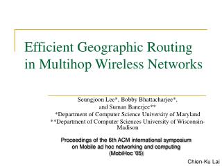 Efficient Geographic Routing in Multihop Wireless Networks