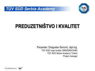 PREDUZETNIŠTVO I KVALITET