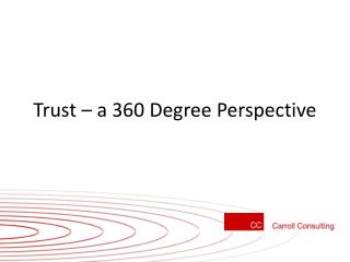 Trust – a 360 Degree Perspective