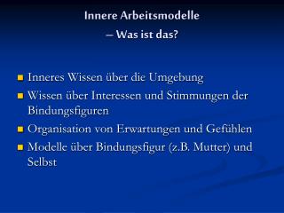 Innere Arbeitsmodelle – Was ist das?