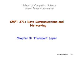 School of Computing Science Simon Fraser University