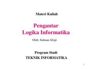 Pengantar Logika Informatika