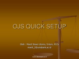 OJS QUICK SETUP