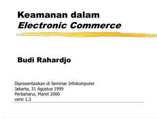 Keamanan dalam Electronic Commerce